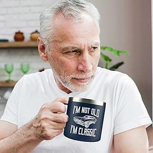 Gifts for Dad from Daughter, Son, Kids on Fathers Day, Christmas - Grandpa Gifts for Christmas - Birthday gifts for Grandpa - Dad Birthday gifts - Funny Mug 14oz, Navy Insulated Stainless Steel