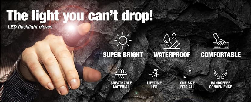 Mylivell Handsfree LED Flashlight Gloves, Fathers Day dad Gifts for Fishing dad, Camping Flashlight Gadgets for Men, Gloves with Lights for Working on Cars, Handy Mens Gifts, Mens Tools Gifts