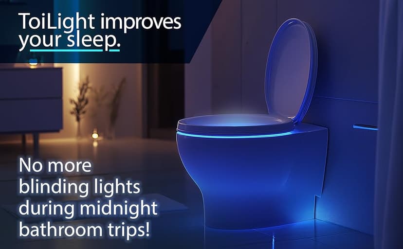 ToiLight The Original Toilet Bowl Night Light. Fun Useful Bathroom Motion Sensor Tech Gadget. Funny Novelty Birthday Gift Idea. Stocking Stuffer for Him Her Guys Men Mom Brother