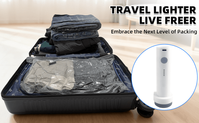 15 Pack Travel Vacuum Bags for Clothing with Rechargeable Electric Pump,Travel Vaccine Sealed Storage Bag for Clothes Suitcase