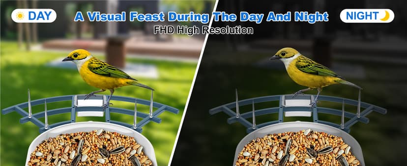 Bird Feeder with Camera,AI Identify Birds Species,Smart Bird Camera with Solar Powered,Auto Record FHD Birds Video in Backyard,Instant Notifications,Ideal Gift for Family and Bird Lovers,Navy Blue