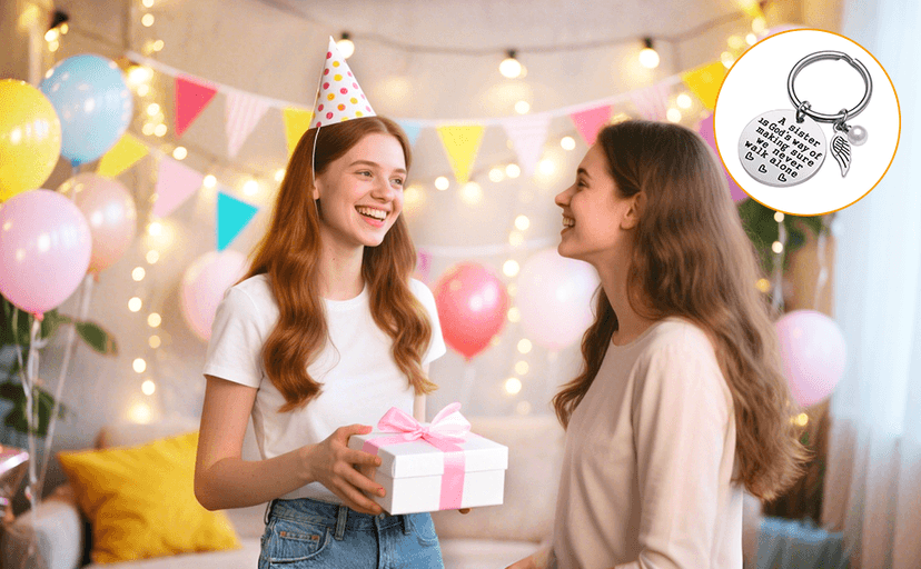 Sister Gift - A Sister is God's Way of Making Sure We Never Walk Alone KeychainJewelry Christmas Birthday Gifts for Sisters from Sisters