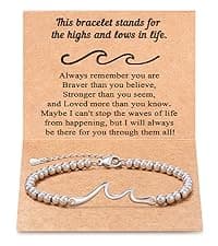 Tarsus Gift for Friends, The Waves of Life We've Through Together, Woman Friendship Gifts Idea, Wave Bracelet for Best Friend Bestie Soul Sister Birthday Gifts For Her