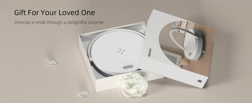 EZVALO Gift for Her, Music Table Lamp with Wireless Charger, 4 in 1 Touch Bedside Lamp, Portable Bluetooth Speaker, Phone Holder, Dimmable LED Night Lights Birthday Gifts for Women, Men, Dad, Mom