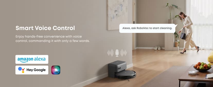 eufy C10 Robot Vacuum Self Emptying, 8 Weeks Hands Free, Advanced Smart Mapping with LiDAR Navigation, 2.85-Inch Slim Design, Powerful Suction, Edge Expansion Brush for Pet Hair, Carpet Detection