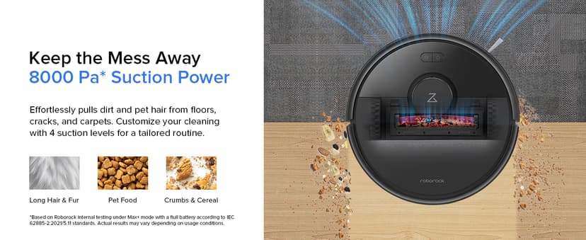 roborock Q7 L5 Robot Vacuum and Mop Combo, 8,000Pa Suction, Upgraded from Q5 Pro, Dual Anti-Tangle System, LiDAR Navigation, Multi-Level Mapping, Self-Charging Robotic Vacuum Cleaner, Black