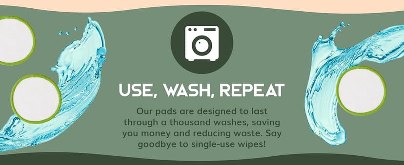 Greenzla Reusable Makeup Remover Pads (20 Pack) Washable Laundry Bag & Round Box for Storage, Reusable Bamboo Cotton Rounds for All Skin Types