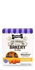 Three Dog Bakery Classic Cremes Baked Dog Treats, Golden with Peanut Butter Filling, 13 oz,Brown,310077