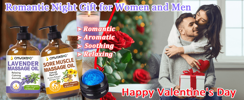 Massage Oil for Massage Therapy,Lymphatic Drainage-Ginger Oil Sore Muscle Arnica Oil &Lavender Oil Relaxing Massage Oils for Date Night,Massage Ball,Fathers Day Gift for Husband,Men, Gifts for Him Her