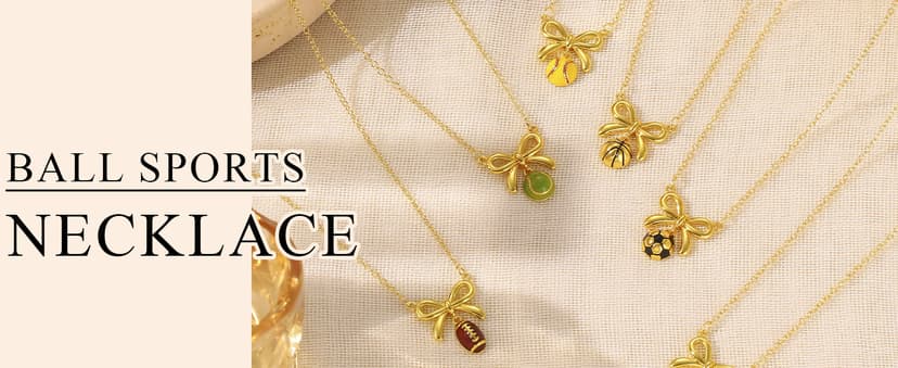 Softball/Soccer/Volleyball/Basketball/Football/Tennis/Pickleball Necklace for Team Coach Player, Sports Lovers Accessories Jewelry Christmas Gifts 16+3 Inches