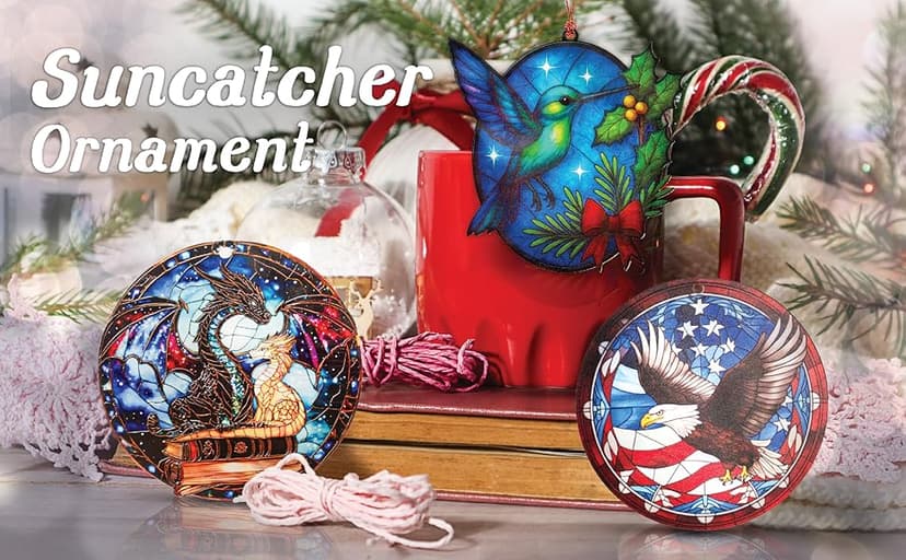 Christmas Ornaments 2025 – Hummingbird Suncatcher Window Hanging Decoration, Hummingbird Christmas Ornament for Holiday Tree, Unique Handmade Gift Idea, Beautiful Glass Style Ornament for Bird Lovers