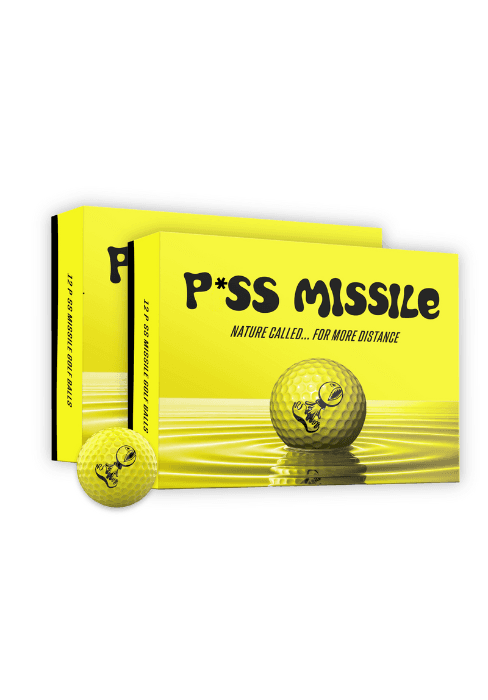 P*ss Missile Distance Golf Balls - 4-Piece Design, Surlyn Cover, High Compression Core - Lower Spin, Better Trajectory for Longer, Straighter Shots
