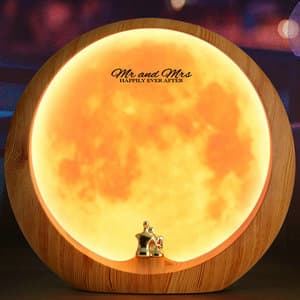 mamre Moon Lamp for Living Room, Decoration Night Light, Anniversary Valentine Gifts for Him, Mr & Mrs Signs for Wedding Table Décor, Home Gift Xmas Gift, Newlywed Couples Under The Full Moon