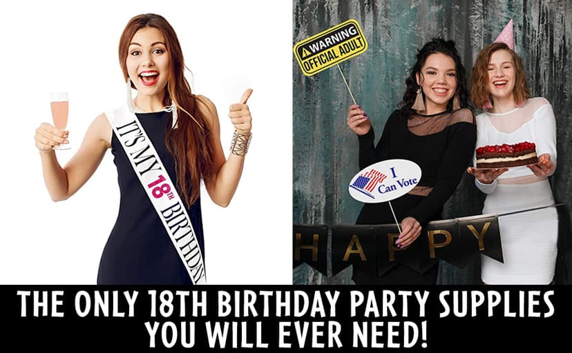 Happy 18th Bday Bruh Gold Glitter Banner - 18th Birthday Party Supplies, Ideas, Gifts and Decorations