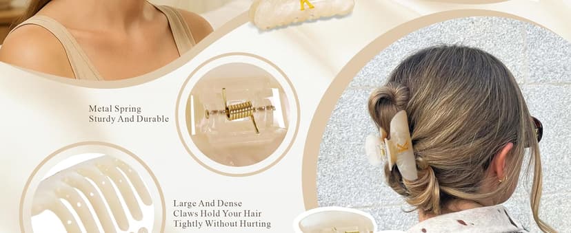 Christmas Gifts for Grandkids Teens - Initial Cute Hair Clips, Hair Claw Clips, Fashion Glitter Claw Clips Durable Hair Clips, Birthday Christmas Gifts for Women Teens Grandkids - Letter A