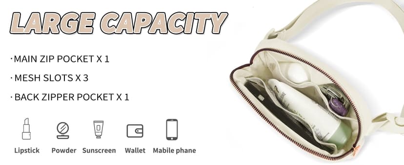 Birthday Gifts for 4 5 6 7 8 9 10 11 12 13 Year Old Girls,Graduation Gifts for Teens Kids Daughter Sister Her,Fanny Pack Crossbody Bag Belt Bag Cute Trendy Stuff | Cream,A