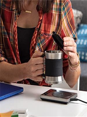 COSORI Coffee Mug Warmer & Mug Set for Desk, Cup Heater, Office & Christmas Gifts, 1°F Precise Temperature Control, Touch Tech & LCD Digital Display (77-194℉), 304 Stainless Steel, Silver/Black