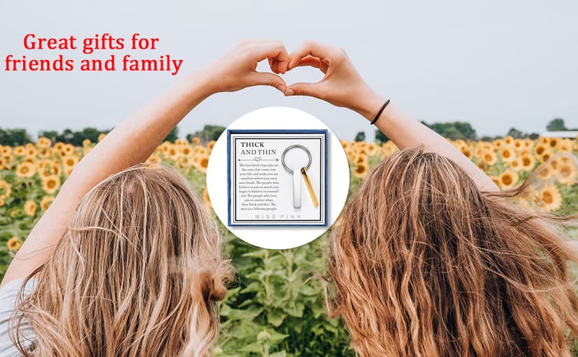 Thick And Thin Keychain for Best Friend, Women & Men, Sentimental Friends Gifts, Sisters Tribe Friendship Gift