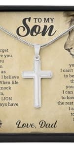 To My Son Bracelet Gift From Mom & Dad | Gifts for Son, Teen Boys for Birthday, Graduation, Christmas & Easter | Beautiful Cuban Cross Bracelet with Heartfelt Message Card & Gift Box