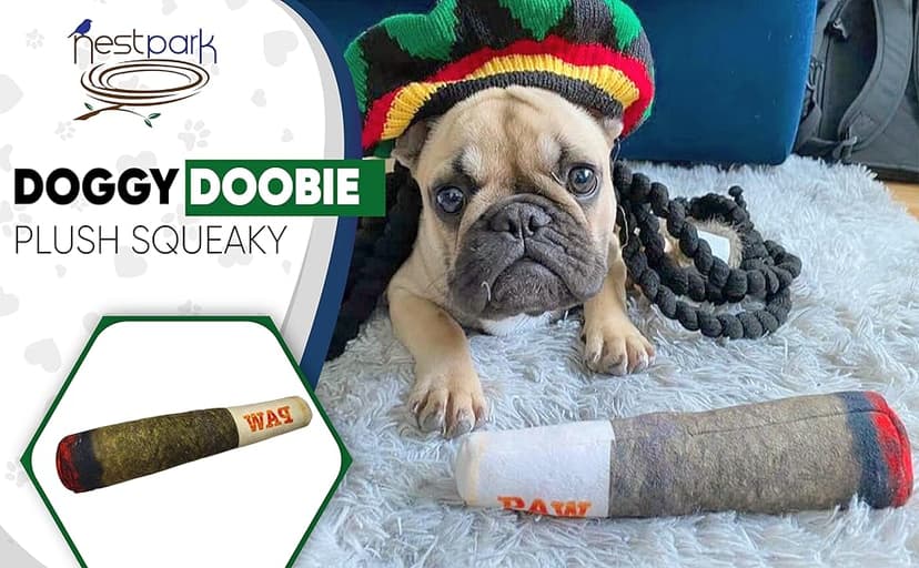 Doggy Doobie - Funny Dog Toys - Plush Squeaky Toys for Medium, Small and Large - Cool Stuffed Cute Gifts for Dog Birthday