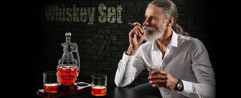 Whiskey Gifts for Men, Whiskey Glasses Set of 2, Granite Chilling Whiskey Stones, Bourbon Gifts for Men, Unique Giftss for Mens Birthday Christmas Father's Day Valentine Retirement Groomsmen