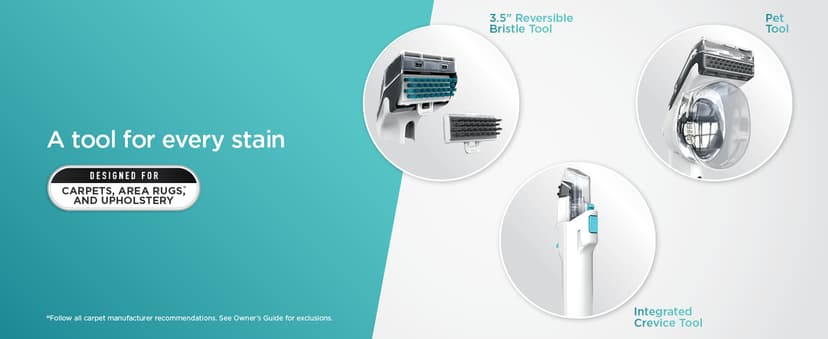 Shark CarpetXpert with StainStriker Upright Carpet, Area Rug & Upholstery Cleaner with Pet Mess Extractor Tool, Perfect for Pets, Carpet Shampooer, 3 Cleaning Tools, Cleaning Solutions, White, EX201