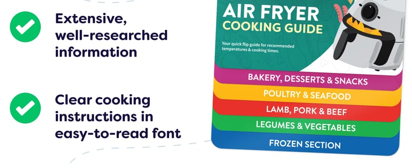 Air Fryer Cheat Sheet Magnets Cooking Guide Booklet - Air Fryer Cookbooks - Air Fryer Liners - Air Fryers Kitchen Gifts Gadgets 2025 - Air Fryer Accessories - Air Fryer Cooking Guide