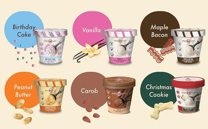 Dog Ice Cream Mix (Maple Bacon Flavor), 4.65 oz - Just Add Water and Freeze at Home, Powder Mix with Ice Cream Cup and Reusable Lid - Made in USA