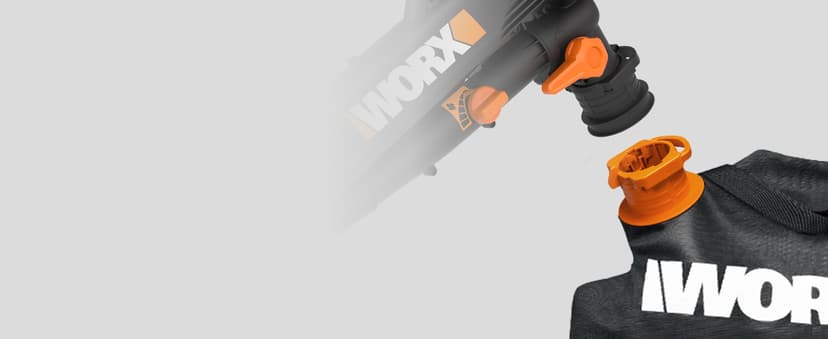 WORX Trivac 3-in-1 Electric Leaf Blower for Lawn Care, Leaf Mulcher/Leaf Vacuum with Bag, 350 CFM & 210 MPH, Leaf Shredder with Metal Impeller, Reusable Bag Included, Corded, WG505.2