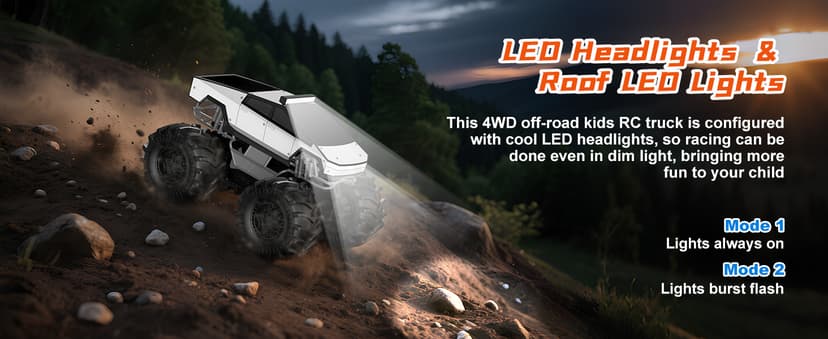 Amphibious Remote Control Car, 1:18 Monster Truck Toys for Boys RC Cars, 2.4 GHz Waterproof RC Trucks, 4WD All Terrain Off-Road Pickup, Kids Christmas Birthday Gifts Present Boys Girls Toys Ages 6+