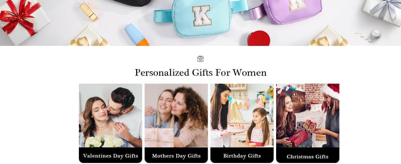 YOOLIFE Birthday Gifts for 3 4 5 6 7 8 9 10 11 12 13 Year Old Girls, Initial Fanny Pack for Girls Crossbody Bag Belt Bag Purse, Beige L