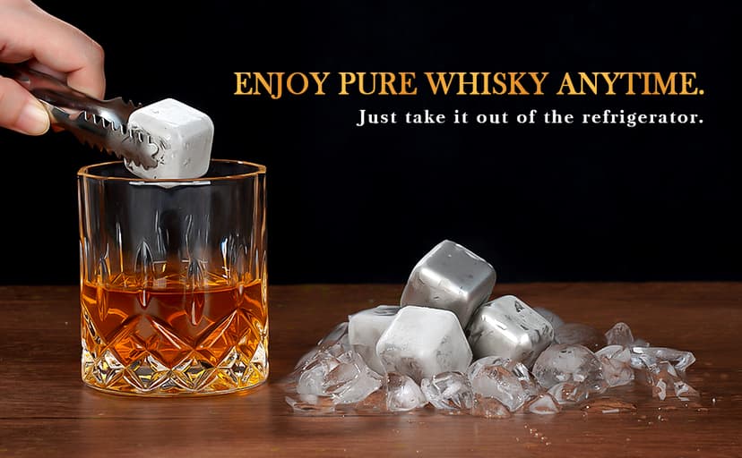 Oaksea Boss Day Gifts for Men Him Christmas, Anniversary Unique Gifts for Him, Birthday Retirement Gift for Boss Men, Stainless Steel Engraved Whiskey Stones Glasses Cool Burbon Scotch Set Gift