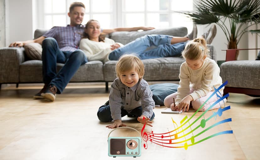 Retro Bluetooth Speaker, Wireless Portable Speaker with Crystal Clear Stereo Sound and Rich Bass, Vintage Decor, Retro Decor, Gifts for Teen Girls Boys Women (Blue)