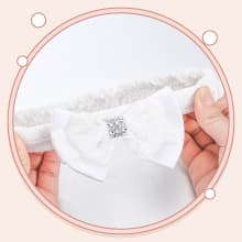 5 Pcs Baby Girl Baptism Outfit Includes Lace Christening Dresses Bowknot Headwear Cross Charm Bracelet Socks Shoes