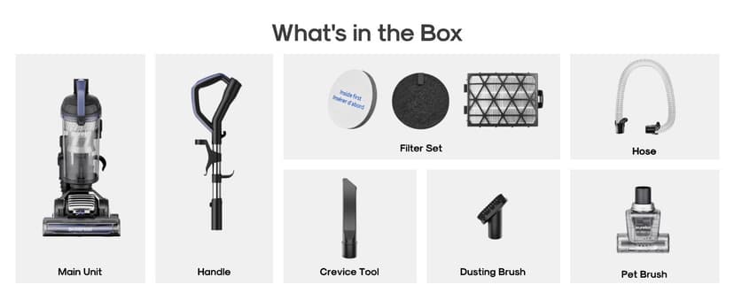 Eureka Upright Vacuum Cleaner for Carpet and Hard Floor,Powerful Vacuum with Dual Cyclone Suction,Swivel Steering,Anti-Tangle,Large Dust Cup,NEU612BL, Blue