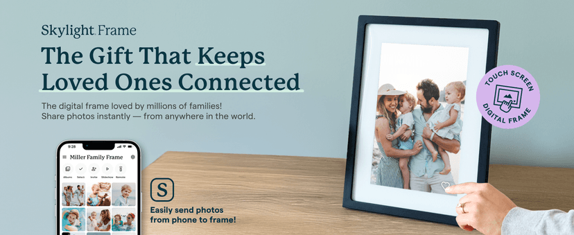 Skylight Frame – WiFi Digital Picture Frame Customer Support, Touch Screen Digital Photo Frame with Easy Setup, Photo Gifts for Parents and Grandparents - 10 Inch Black