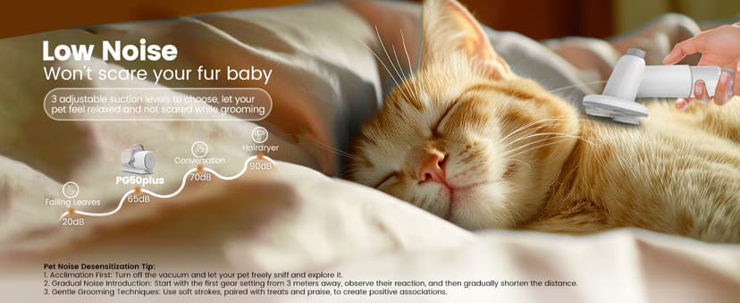 Dog Grooming Vacuum and Kit, Clipper Nail Trimmer Grinder, 2.5L Dust Cup 7 Grooming Tools 11000Pa Pet Vacuum for Shedding Grooming, Dog Hair Vacuum, Home Cleaning, PG50 Plus