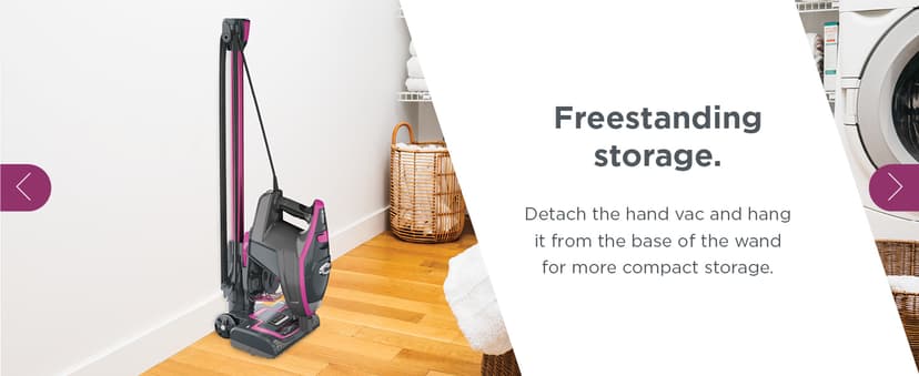 Shark HV371 Rocket Pro DLX Corded Stick, Removable Hand Vacuum, Advanced Swivel Steering, XL Cup, Crevice Tool, Upholstery Tool & Anti-Allergen Dust Brush, Fuchsia, Capacity