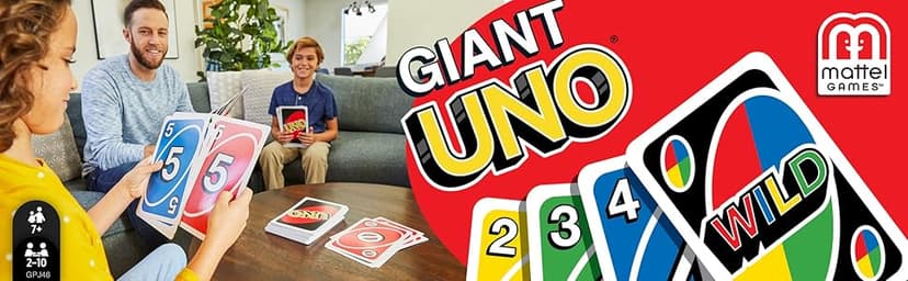 Mattel Games Giant UNO Card Game for Kid, Adult & Families, Color Blind Accessible & Customizable Large Deck