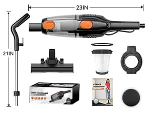 Vazone R6X Corded Stick Vacuum Cleaners for Home, 30Kpa Powerful Suction Stick Vacuum with 16Ft Cord, 2 in 1 Lightweight Handheld Vacuum Cleaner for Hardwood Floor Pet Hair