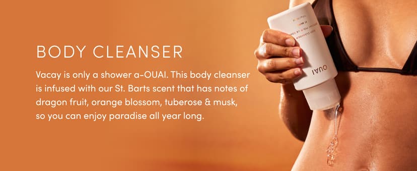 OUAI Body Cleanser, St. Barts - Foaming Body Wash with Jojoba Oil and Rosehip Oil to Hydrate, Nurture, Balance and Soften Skin - Paraben, Phthalate and Sulfate Free Skin Care Products (10 Fl Oz)