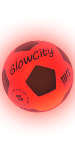 GlowCity Glow in The Dark Basketball - Sizes 5, 6, 7 Light Up Ball for Kids, Teens & Adults - Red Glow for Outdoor Games - Sports Birthday Gifts Ideas for Boys Ages 6 7 8 9 10 11 12 13 14