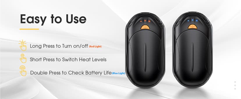 AI Hand Warmers Rechargeable 2 Pack, 6000mAh Electric Hand Warmers, AI Smart Chips 20Hrs Long Safe Heat, Portable Pocket Heater, Gifts for Christmas, Outdoor, Golf, Hunting, Camping Accessories