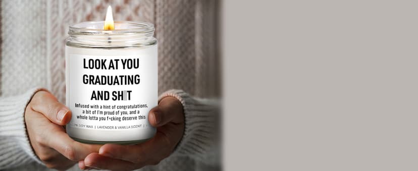 Funny Grad Candle, 2025 Graduation Gifts for Her, Him - College, High School, Masters Degree, Phd, Nursing & Nurse Graduation Gifts for Women, Men - 9 oz