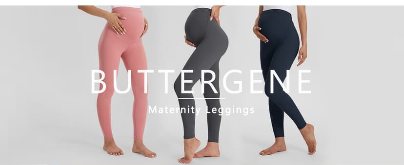 Buttergene Women's Maternity Leggings over the Belly Pregnancy Active Wear Workout Yoga Tights Pants