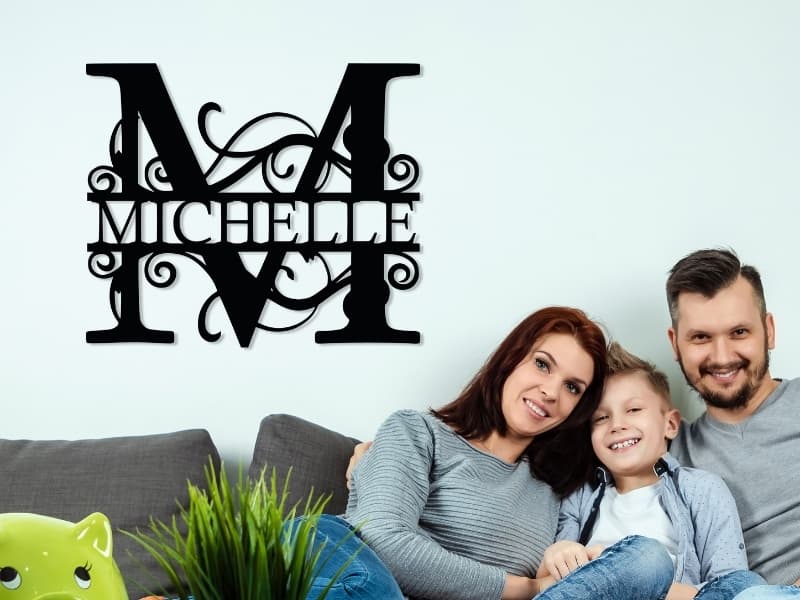 Personalized Metal Name Signs, Split Letter Monogram Wall Art Decor, Durable Steel Family Last Name Decor, Custom Signs Indoor or Outdoor, Personalized Wedding Gifts, Housewarming Gift