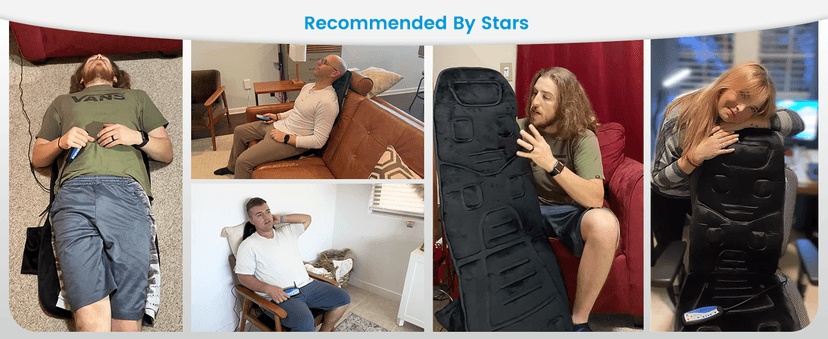 COMFIER Back Massager Seat Cushion with Heat,10 Vibration Motors, Massage Chair Pad,Chair Massager for Pain Relief at Office/Home,Christmas Gifts for Men Women