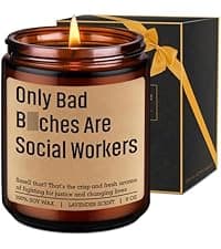 LEADO Funny Coping Skills Candle, Therapist Gifts - Mental Health, Graduation, Psychology, Christmas Gifts for Therapists, Social Worker, School Counselor, Psychologist, Women - Therapy Office Decor