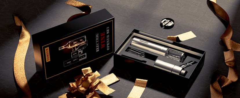 Rechargeable Electric Wine Gift Set - Aerator, Vacuum Stoppers, Foil Cutter and Bottle Opener for Home Bar and Outdoor Parties