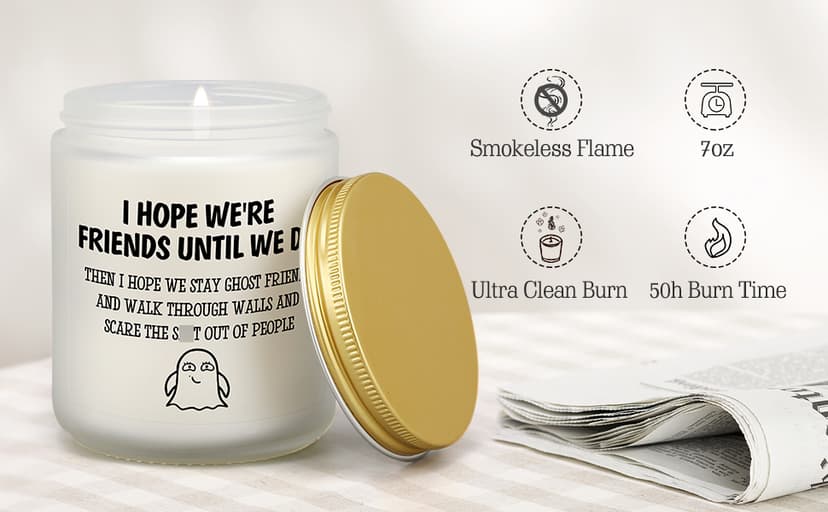 Gifts for Women Men, Unique Friendship Gift for Best Friend BFF Bestie, Funny Personalized Birthday Christmas Anniversary Present for Coworker Sister Classmate Female, Lavender Candle for Her Him